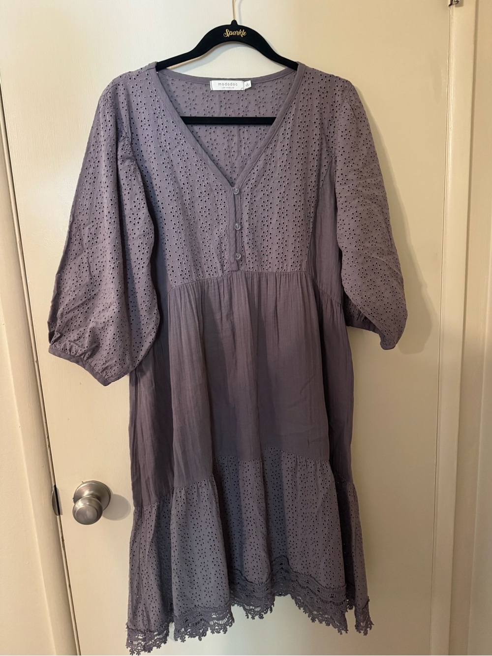 Rails Eloise Eyelet Midi Dress - Dusty Lavender